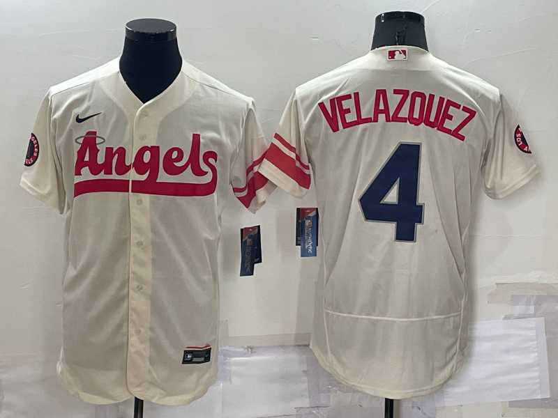 Angels 4 Andrew Velazquez Cream Nike 2022 City Connect Flexbase Jersey,We sell and wholesale Angels 4 Andrew Velazquez Cream Nike 2022 City Connect Flexbase Jersey on line form chian!
